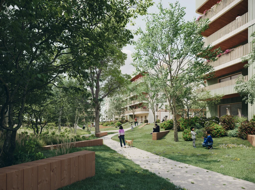 Réalisation jardins cœur d’îlot résidentiel